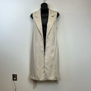 J. Jill Cream Wearever Collection Open Front Cream Vest Small Petite